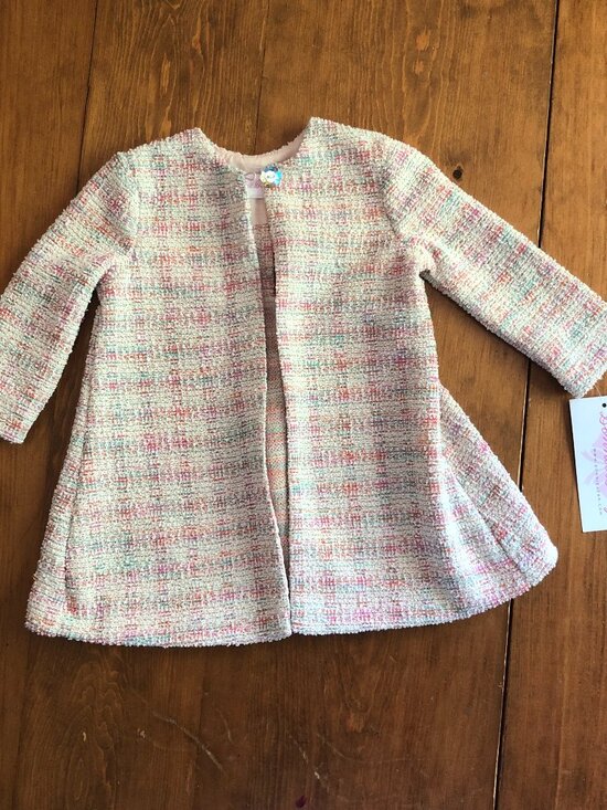 Bonnie Baby Other - Bonnie Baby NWT Chanel Inspired Tweed Baby Girl Pastel Dress Coat Estimate 3-6M